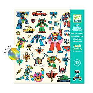 DJECO Samolepky Roboti metalické
