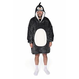 Cozy Noxxiez Tučňák - hřejivá televizní mikinová deka s kapucí pro teenagery a dospělé