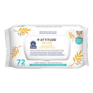ATTITUDE Vlhčené ubrousky s ovsem - pro citlivou pokožku (72 ks)