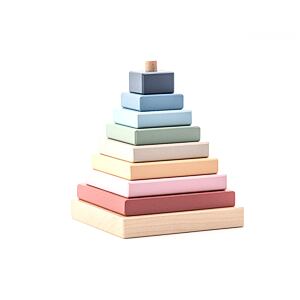 Cubika Pastel Barevná pyramida - dřevěná skládačka 9 dílů
