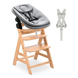 Hauck Alpha+ Dřevěná židle+novorozenecký Newborn set Pro s polohováním, natur