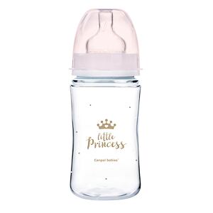 Canpol babies Lahev se širokým hrdlem ROYAL BABY 240ml růžová