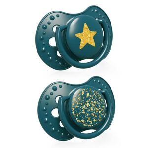 LOVI Dudlík silikonový dynamický Stardust 0-3m 2ks zelený