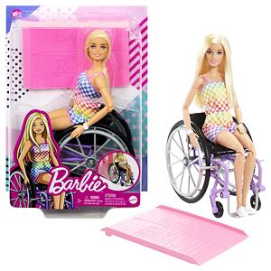 Mattel Barbie Modelka na invalidním vozíku v kostkovaném overalu