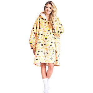 Cozy Noxxiez CH351 Sushi - hřejivá televizní mikinová deka s kapucí pro teenagery a dospělé