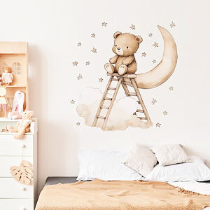 Sipo Nástěnné samolepky do dětského pokoje, Teddy bear on a ladder