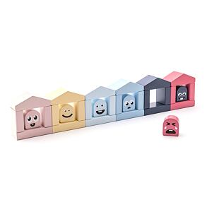 Cubika Pastel Barevné domečky - dřevěná stavebnice 30 dílů