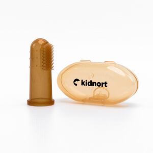 Kidnort Silikonový kartáček na prst Blomka 6m+