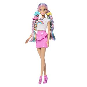 Mattel Barbie Panenka duhové vlasy s třpytivým stylingem