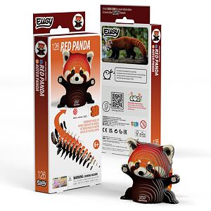 EUGY Panda červená 3D kartonová skládačka