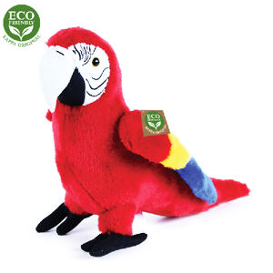 Plyšový papoušek červený Ara Arakanga 24 cm ECO-FRIENDLY