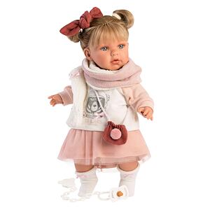 Llorens 42402 JULIA - realistická panenka se zvuky a měkkým látkovým tělem - 42 cm