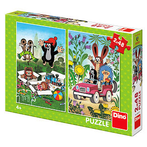 Dino Krtek se raduje Puzzle 2x48 dílků