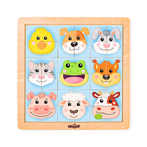 Woody Skládačka Zvířecí hlavičky - Domácí