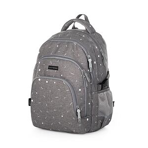 Oxybag Studentský batoh OXY SCOOLER šedý geometric