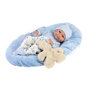 Llorens 73807 NEW BORN CHLAPEČEK - realistická panenka miminko s celovinylovým tělem - 40 cm