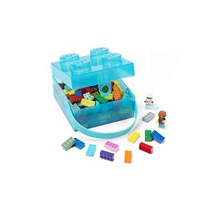 LEGO Box s rukojetí - průsvitná modrá