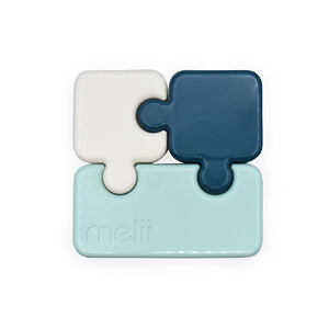 Melii Svačinový box Puzzle 850 ml - Luxe mátový/modrý