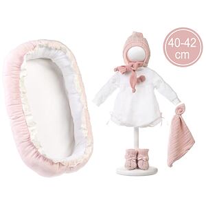 Llorens M740-88 Obleček pro panenku miminko NEW BORN velikosti 40–42 cm s doplňky