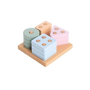 Cubika Pastel Třídíme tvary IV - dřevěná skládačka 17 dílů