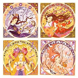 DJECO Inspired by Alfons Mucha - Pískování se třpytkami