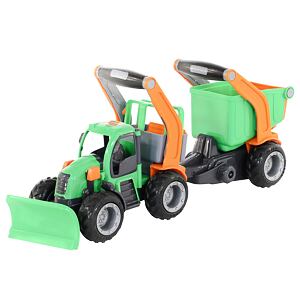Polesie Traktor GripTruck s pluhem a přívěsem