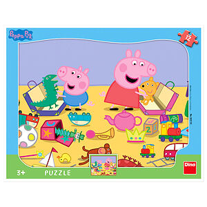 Dino Puzzle Peppa Pig si hraje 12 dílků deskové tvary