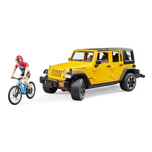 Bruder Jeep Wrangler RUBICON + figurka cyklista