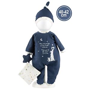 Llorens M741-12 Obleček pro panenku miminko NEW BORN velikosti 40–42 cm s doplňky