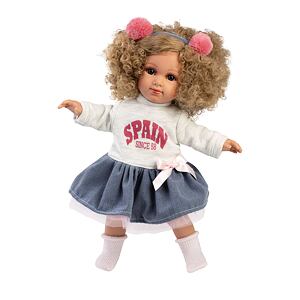 Llorens 53557 ELENA realistická panenka s měkkým látkovým tělem 35 cm