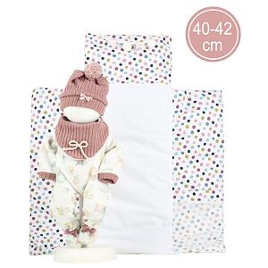Llorens M738-88 Obleček pro panenku miminko NEW BORN velikosti 40–42 cm s doplňky