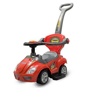 Dětské odrážedlo s vodící tyčí 3v1 Baby Mix Mega Car červené
