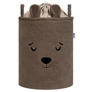 Sipo Koš na hračky Premium Bouclé se šňůrkou / 43 l, Bear (Brown)