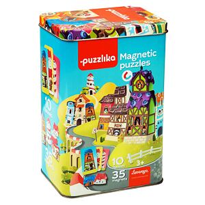 Puzzlika Magnetické domečky - magnetická hra 35 dílků a 10 předloh
