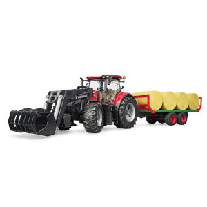 Bruder Traktor Case Optum + vůz na balíky