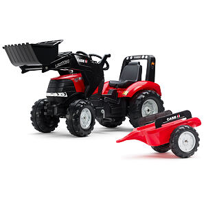 FALK Šlapací traktor Case IH Puma 240CVX s nakladačem a vozíkem - červený