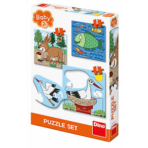 Dino Kde žijí zvířátka Baby puzzle 3-5 dílků