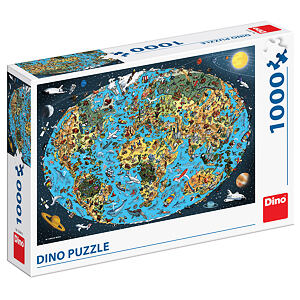 KRESLENÁ MAPA SVĚTA 1000 Puzzle NOVÉ