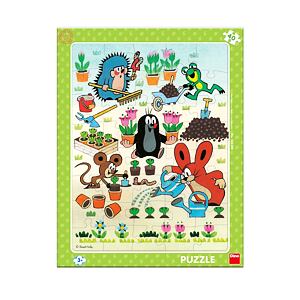 Dino Krtek zahradník Deskové puzzle, 40 dílků