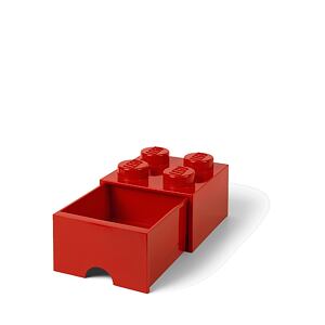 LEGO úložný box 4 s šuplíkem - červená