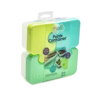 Melii Svačinový box Puzzle 850 ml - zelený, limetkový, modrý