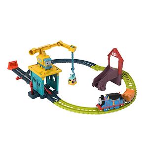 Fisher Price Vláčkový set s jeřábem a motorovou mašinkou