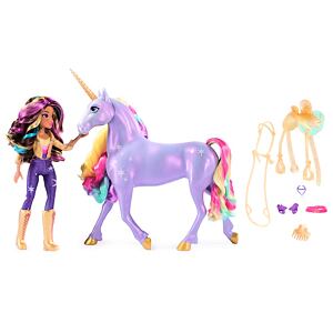 Spin Master Unicorn Academy Světelný jednorožec Wildstar s panenkou Sophia 24cm