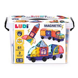 Ludi Magnetická stavebnice s auty 63 ks
