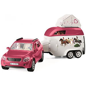 Schleich Dobrodružné auto s přívěsem a koněm