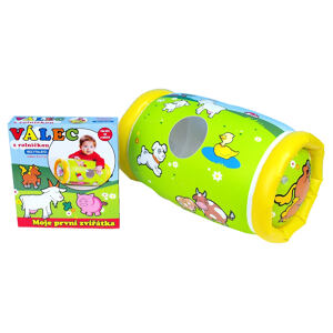 Teddies Válec s rolničkou nafukovací Moje první zvířátka