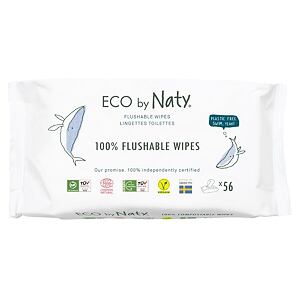 ECO vlhčené ubrousky Naty bez vůně - splachovatelné (56 ks)