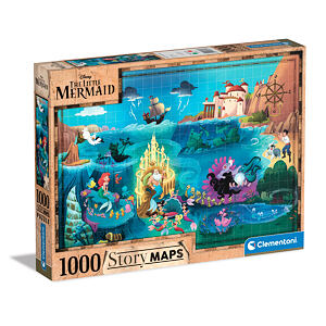 Clementoni Disney Mapa - Malá mořská víla Puzzle 1000 dílků
