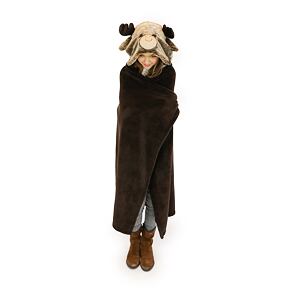 Cozy Noxxiez BL815 Sob - hřejivá deka s kapucí se zvířátkem a tlapkovými kapsami