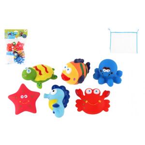 Teddies Zvířátka do vany gumová se síťkou, 6 ks
